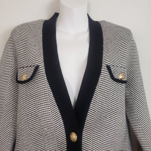 Express Jacket Medium White Black Old Money Classic Feminine Business Preppy - Picture 2 of 11